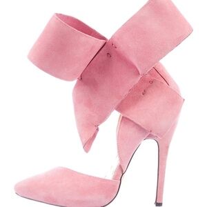 Aminah Abdul Jillil Suede Pumps, Pink Suede, Size 7 = 37